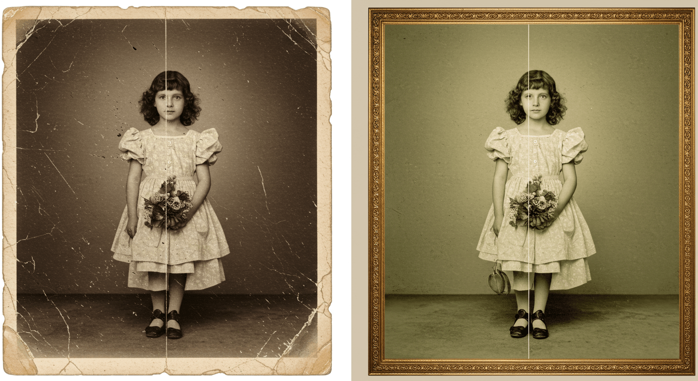 dull and old photo restoration